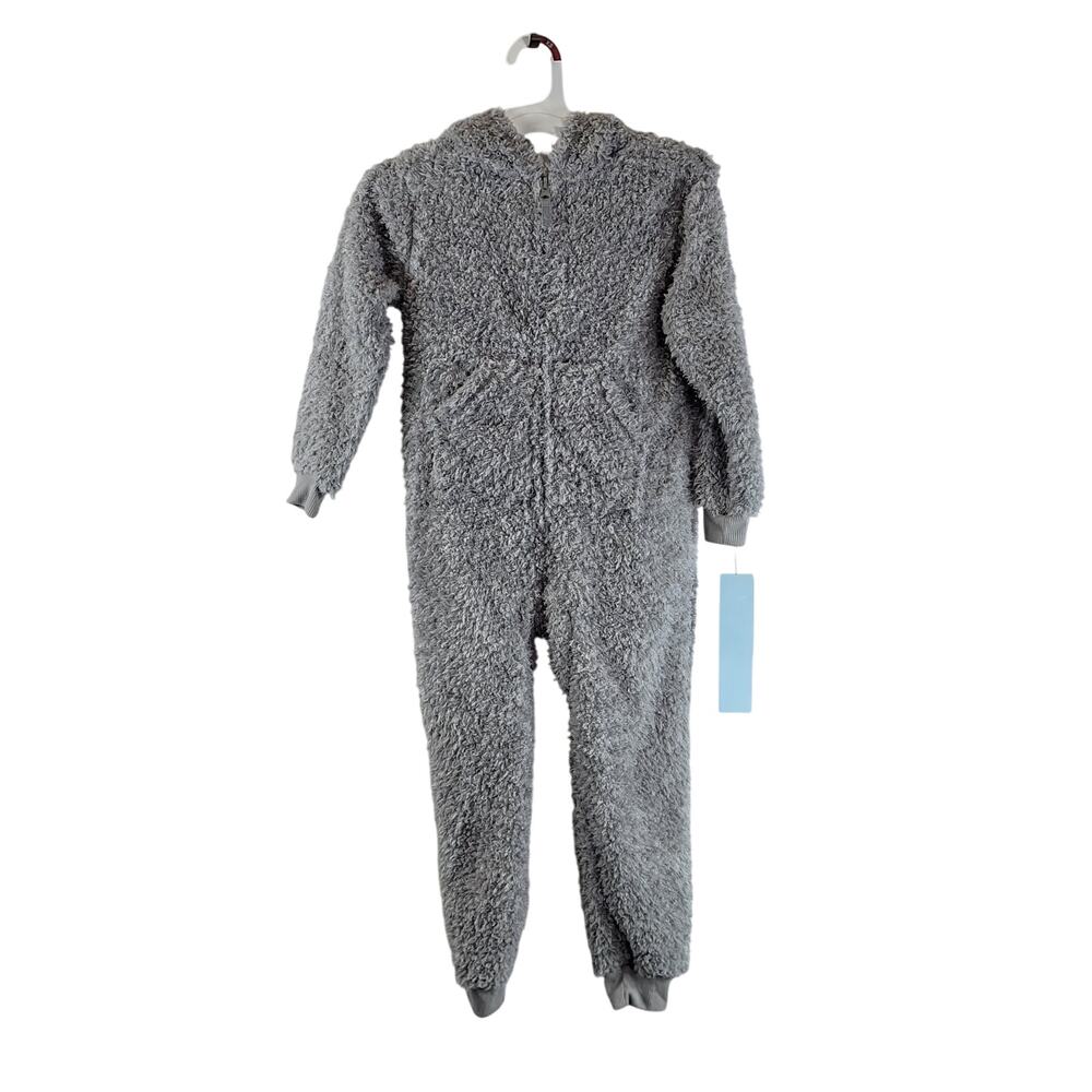 Cat & Jack Kids' Marshmallow Fleece Union Suit, Gray, Size XS (4/5), NWT